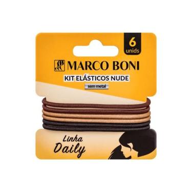 Imagem de Kit 6 Elásticos De Cabelo Sem Metal Linha Daily Marco Boni Cor:Marrom,