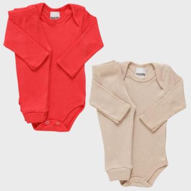Imagem de Kit 2 Conjuntos Bebê Body + Calça Canelado Enxoval 100% Algodão Matern