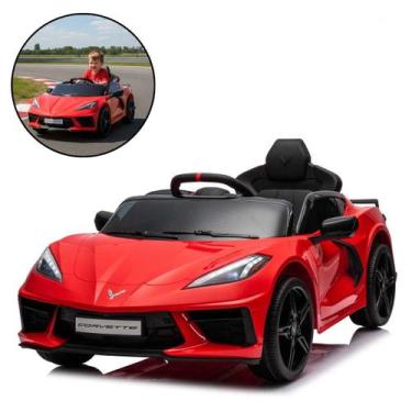 Imagem de Mini Carro Elétrico 12V Corvette Stingray C8 Controle Remoto Infantil 