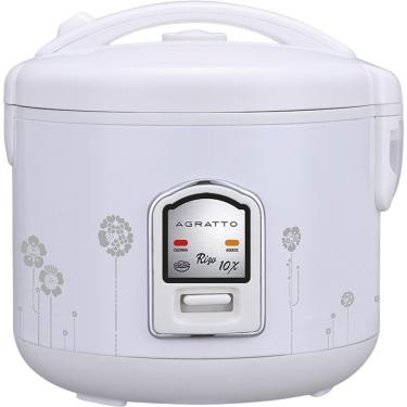 Imagem de Panela Elétrica de Arroz e Legumes Agratto PA10X Riso com Bandeja de Vapor Tampa de Vidro e Função Aquecer 400W 110V