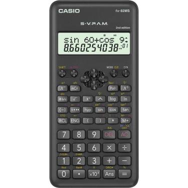 Imagem de Calculadora Científica Casio Fx-82ms-2-s4-dh 240 Funções com Visor de Duas Linhas e Frações Preto