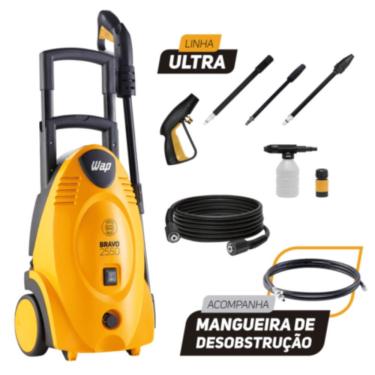 Imagem de Desobstruidora de Alta Pressão Ultra 2550 com Motor de Indução e 1700W para Limpeza Profunda Amarelo com Preto Bravo 220V