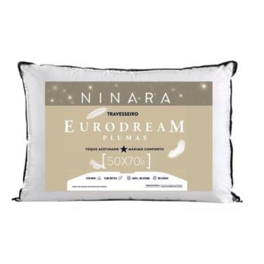 Imagem de Travesseiro Eurodream Plumas Toque Acetinado 50x70x5 - Ninara