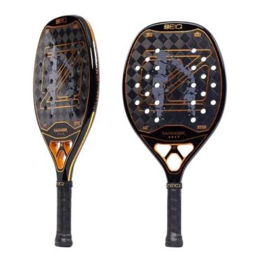 Imagem de Raquete Beach Tennis Zeiq Uruz Ragnarok Profissional Carbono Preta