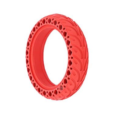 Imagem de Pneu de borracha de amortecimento de scooter elétrico, amortecedor de scooter elétrico não inflável, pneu de amortecimento de alta resistência à prova de explosão para skate para m365(vermelho)
