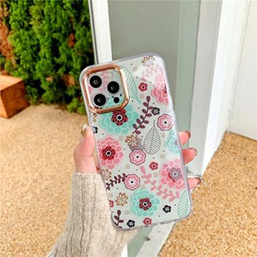 Imagem de Capa de telefone de folhas de flores de pintura a óleo para iphone 13 12 11 pro xs max xr x 7 8 plus se 2020 aquarela floral transparente capa traseira, a, para iphone7 plus i8plus