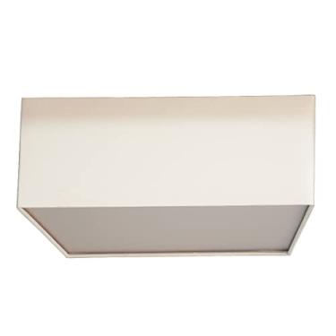 Imagem de Luminária Plafon Quadrado Cúpula em Tecido 50x50x15 Cor:Branco6033
