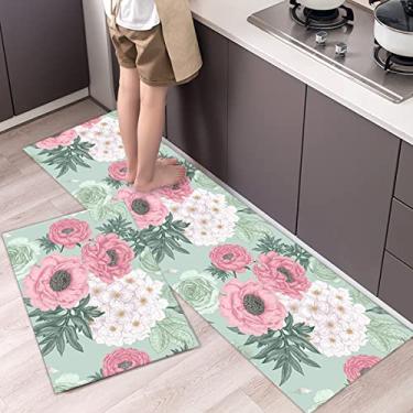 Imagem de Tapetes de cozinha coloridos tapetes de cozinha para piso tapetes de cozinha antiderrapantes e tapetes de cozinha conjunto de tapetes de cozinha de fazenda - 1 peça 16x47 polegadas