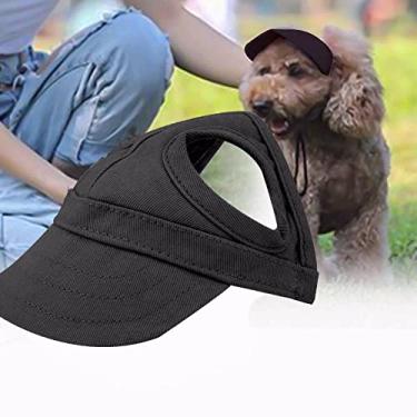 Imagem de Chapéu esportivo para cães de estimação, chapéu de beisebol, chapéu de beisebol para animais de estimação ao ar livre, chapéu de sol moderno, listrado, ajustável, chapéu de viagem de verão com
