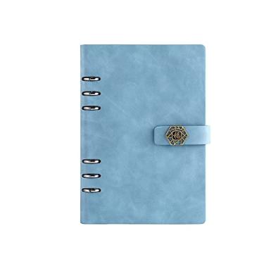 Imagem de Fivela Magnética Capa Dura A5 Caderno de Couro Bloco de Notas Pasta de Anel Planejador Agenda Livro de Notas de Negócios Papelaria, fukou, céu azul, A5