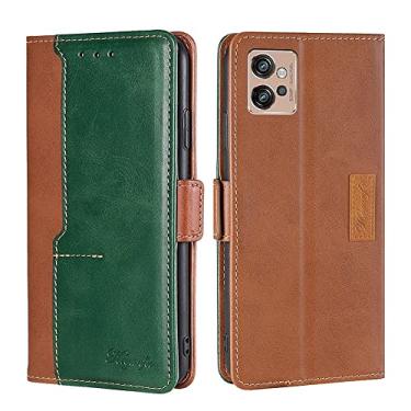 Imagem de For Motorola Moto G32 4G Contrast Color Side Buckle Leather Phone Case