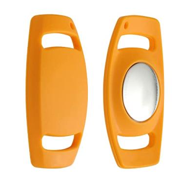 Imagem de Suporte de coleira para cães Airtag, capa de silicone antiperda acessórios para rastreamento GPS Air Tag, compatível com coleira de cães gatos animais de estimação (pacote com 1, amarelo)