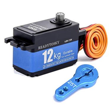 Imagem de Readytosky Servo 12 kg 180 graus alto torque engrenagem de metal padrão servo digital 25T direção para carro RC 1/10