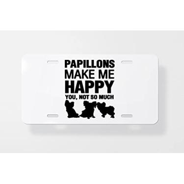 Imagem de Papillons Make Me Happy Capa para placa de carro – Capa para placa de carro – Capa para moldura de placa de carro 15 x 30 cm