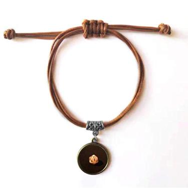 Imagem de DIYthinker Pulseira de couro com foto de dados brancos para jogos de azar, pulseira de couro marrom joia presente, NA, Na