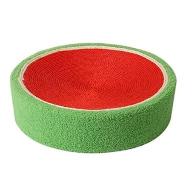 Imagem de Generic Sisal Cat Scratcher Bed Almofada para Arranhar Antiderrapante Durável Arranhador Lounge Bed para Kitty Training Toy Gatos de Interior Suprimento, vermelho verde