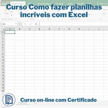 Imagem de Curso Online em videoaula de Como fazer planilhas incríveis com Excel com Certificado + 2 brindes