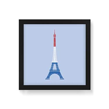 Imagem de Arte Maníacos Quadro Decorativo Torre Eiffel Colorida - 50x50cm (Moldura em laca preta)