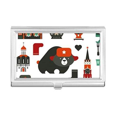 Imagem de Urso Vodka Acordeão Boneca Rússia Porta-cartões Carteira de bolso