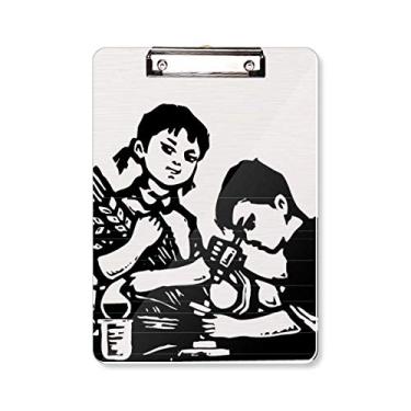 Imagem de Prancheta de microscópio de trigo para meninos e meninas, placa de apoio A4