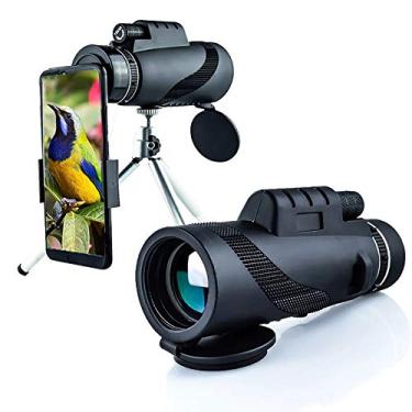 Imagem de Telescópio monocular de alta definição 40X60, monóculo à prova d'água de lente Bak4 Prism FMC com suporte para smartphone e tripé para observação de pássaros