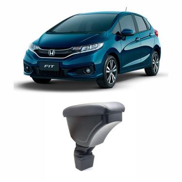 Imagem de Apoio de Braço Honda Fit 2015 A 2020 Descanso Console Couro Ecológico Preto