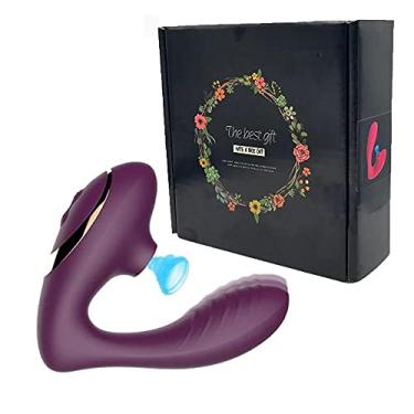 Imagem de Vibrador Estimulador De Ponto G E Clitóris Recarregável Com 10 Modos de Vibrações e Pulsações 13 X 12,8 Cm Roxo