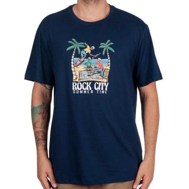 Imagem de Camiseta Rock City Bali Never Stop Riding Azul Marinho-Unissex
