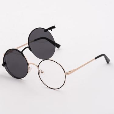 Imagem de Armação Óculos Clipon 2 Em 1 Grau Masculino Redondo Dubai-Feminino