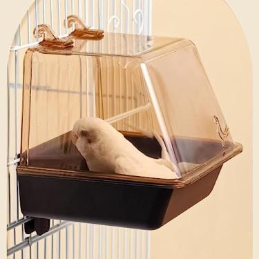 Imagem de Gaiola de banho para pássaros, suprimentos para animais de estimação, calopsita para pássaros, papagaios, periquitos, chuveiro portátil para a maioria das gaiolas