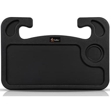 Imagem de EcoNour Mesa de volante de carro 2 em 1, bandeja para suporte de laptop para carro com suporte de caneta| Bandeja de comida para comer com suporte de bebidas | Acessórios multiuso para carros de