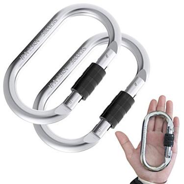 Imagem de Conjunto de clipes de mosquetão para escalada, clipe para chaveiro, encaixe de mola, multiuso para cordas de escalada, linhas de cinto de tensão e fixação