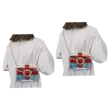 Imagem de Holibanna Shoulder Bag 2 Unidades bolsa de ombro transparente bolsa feminina bolsa da moda bolsa de verão feminina portátil bolsa de moda bolsas femininas Senhorita Bolsas de ombro vermelho