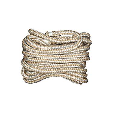 Imagem de Linha de ancoragem de nylon trançado duplo corda South Bend (branco/dourado, 1,27 cm x 6 m)