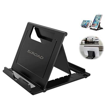 Imagem de Suporte dobrável portátil e angular ajustável para tablet para desktop, compatível com iPhone 15 14 13 12 11 iPad Pro Air Mini Kindle Galaxy Google PIXL (tamanho grande)