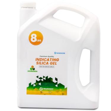 Imagem de Wisesorb Dessecante reutilizável de 3,6 kg, indicando gel de sílica – laranja a verde escuro, desumidificadores dessecantes e absorventes de umidade para armazenamento