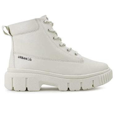 Imagem de Bota Coturno Feminino Tratorado Marfim Comfortflex 2378302-0001