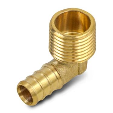 Imagem de Supply Giant Cotovelos 3/4 QYNM3434-OM x MIP, estrutura de latão DZR sem chumbo, farpa, compatível com tubo PEX, conexão de encanamento de baixo custo, durabilidade, fácil de instalar, 32