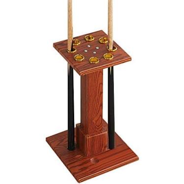 Imagem de Rack autônomo de madeira maciça para tacos de sinuca, suporte vertical para tacos de chão, suportes de armazenamento de bar de bilhar para salas de bilhar, comporta 8 tacos de sinuca 1 /, no