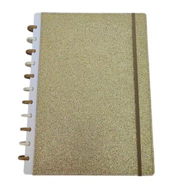 Imagem de Caderno de Disco 10 matérias Sistema Inteligente Glamour - Dourado Luxo (GRANDE - Universitário)