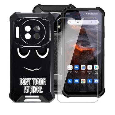 Imagem de AQGGIIXY Capa para Oukitel WP19 Pro (6,7 polegadas) com [1 x película protetora de vidro temperado], capa preta à prova de choque capa de telefone de silicone macio ultrafino para Oukitel WP19 Pro -