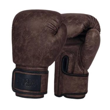 Imagem de kowaku Luvas de boxe para adultos, luvas para saco de pancadas, luvas de treinamento de boxe com absorção de choque, luvas de sparring para treino de MMA, Castanho Escuro 12oz