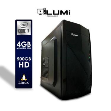 Imagem de Computador PC Intel Core i7 4GB HD de 500GB Linux - Lumitec - BRX