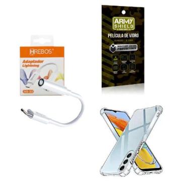 Imagem de Capinha Samsung M54 + Adaptador P2 para Tipo C + Película 3D - Armyshi