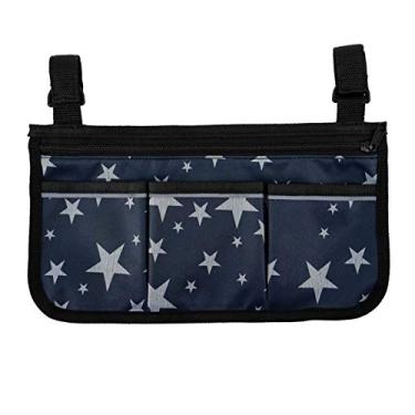 Imagem de Bolsa para cadeira de rodas com bolsos, tiras refletivas, bolsa lateral para apoio de braço, para cadeira de rodas elétrica, mobilidade, estrutura de caminhada, bolsa de armazenamento