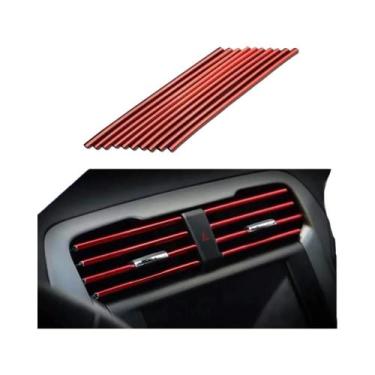 Imagem de Guarnição Cromada para Ar Condicionado de Carro - 10 Peças (20cm), Ver