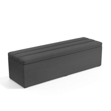 Imagem de Calçadeira Baú Ursa 160 para Cama Queen Z-008 Sued Cinza Aradecor, Cin