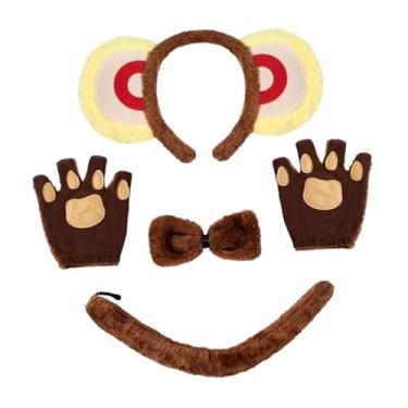 Imagem de Fiocias Orelhas E Caudas de Animais, Orelhas E Cauda Longa de Animais, Colar, Faixa de Cabelo de Orelha, Orelhas de Pelúcia, Argola de Cabelo, Gargantilha Par, macaco