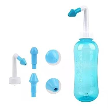 Imagem de Higienizador Ducha Nasal Lavador Lavagem Sinusite - 300ml Cor Azul