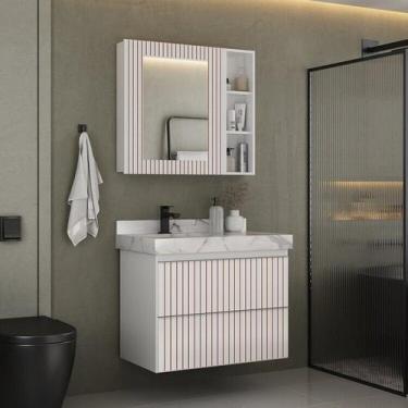 Imagem de Conjunto Para Banheiro Lavatório Em Porcelanato Com Cuba Esculpida, Ga